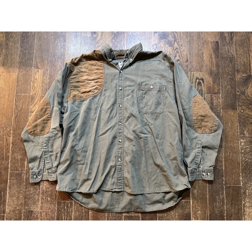 Bit & Bridle Long Sleeve Button Up Shirt Mens Size 2X Green Cowboy‎